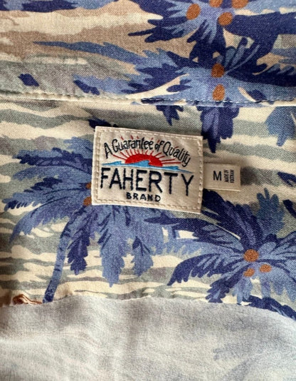 FAHERTY Tropical Print Hawaiian Shirt - Medium