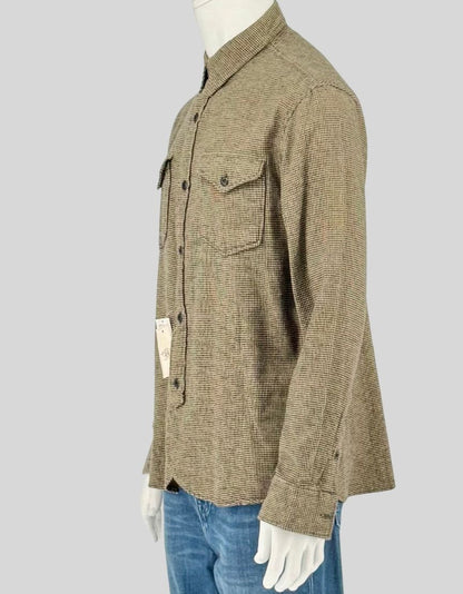 RRL Double RL Micro Houndstooth Western Shirt w/ Tags - Medium