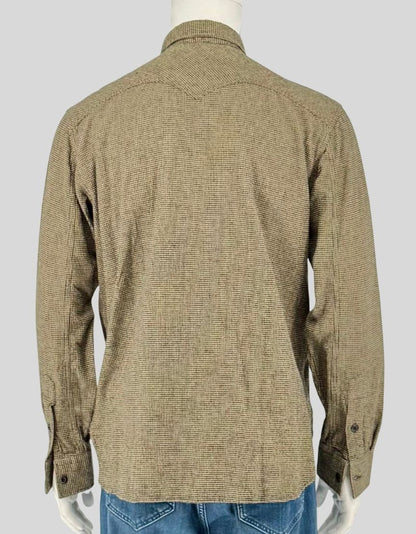 RRL Double RL Micro Houndstooth Western Shirt w/ Tags - Medium