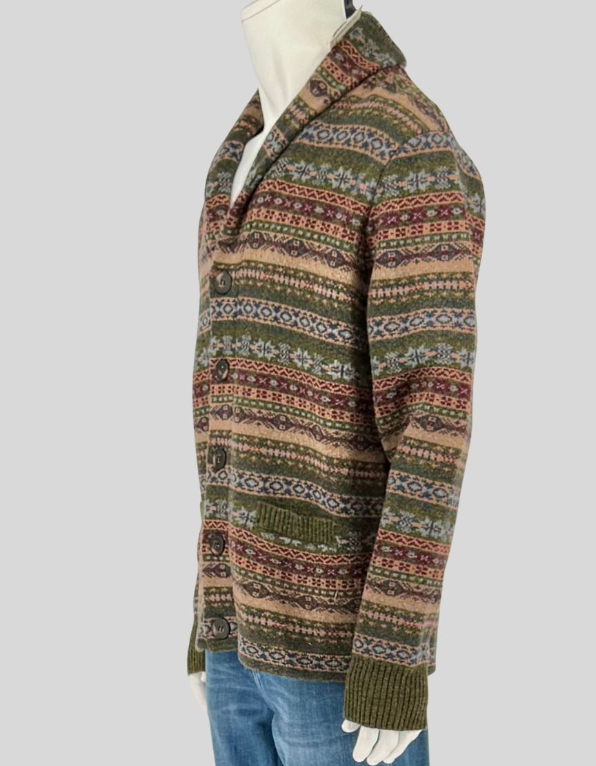 SCHOTT BROS Fair Isle Shawl Collar Cardigan w/ Tags - Large