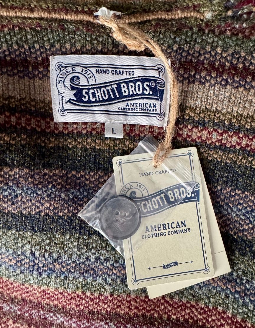 SCHOTT BROS Fair Isle Shawl Collar Cardigan w/ Tags - Large