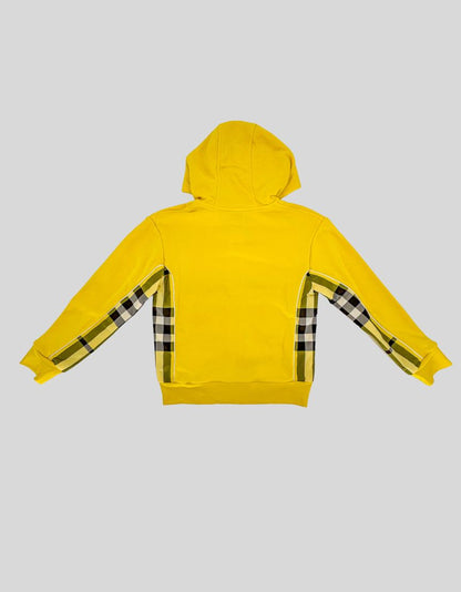 BURBERRY Check Panel Zip-Up Hoodie w/ Tags - 10Y US
