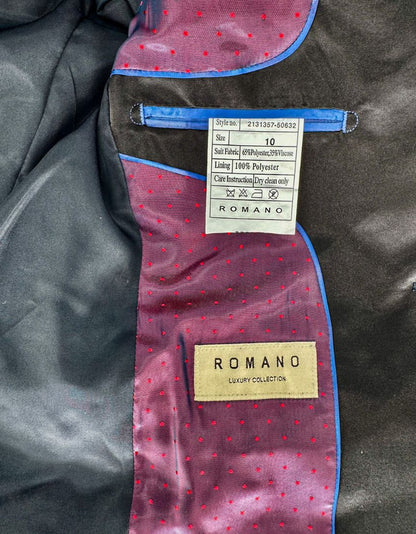 ROMANO LUXURY COLLECTION Navy Polka Dot Three-Piece Tuxedo Suit - 10Y US