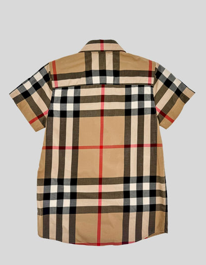 BURBERRY Classic Check Short Sleeve Shirt - 10Y US