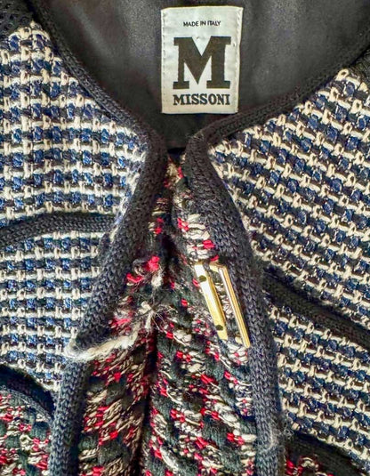MISSONI Mixed-Media Tweed Colorblock Blazer - 46 IT | 10 US