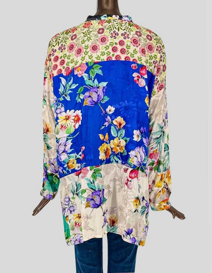 JOHNNY WAS Mixed Floral Print Blouse w/ Tags - Medium