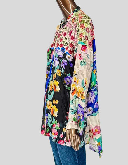 JOHNNY WAS Mixed Floral Print Blouse w/ Tags - Medium