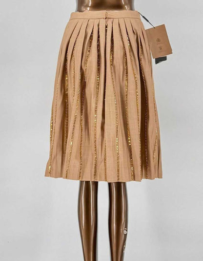 BURBERRY Crystal-Embellished Pleated Midi Skirt w/ Tags - 4 US | 6 UK | 38 IT