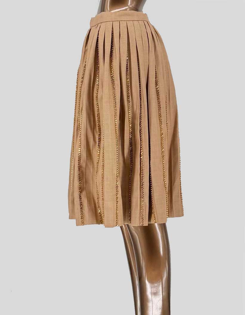 BURBERRY Crystal-Embellished Pleated Midi Skirt w/ Tags - 4 US | 6 UK | 38 IT
