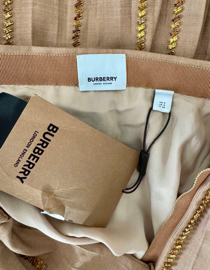 BURBERRY Crystal-Embellished Pleated Midi Skirt w/ Tags - 4 US | 6 UK | 38 IT