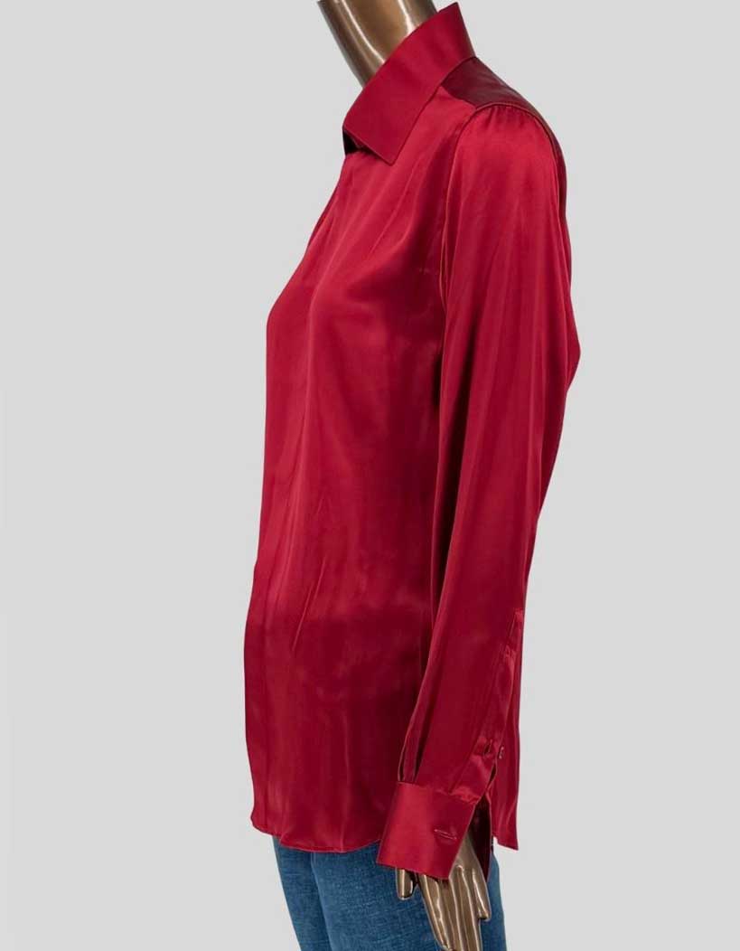 ANTO BEVERLY HILLS Silk Charmeuse Blouse - Medium