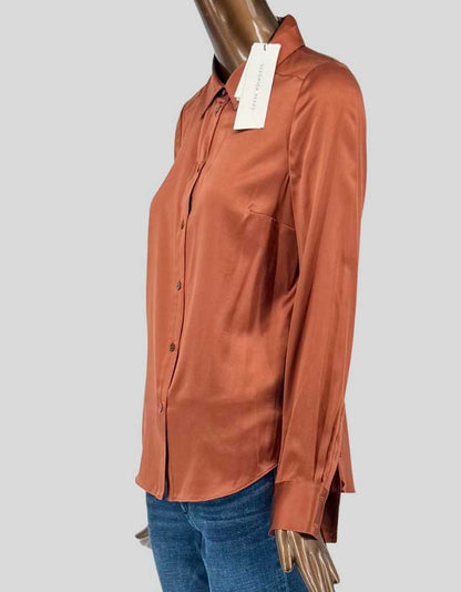 VERONICA BEARD Silk Charmeuse Blouse w/ Tags - 4 US