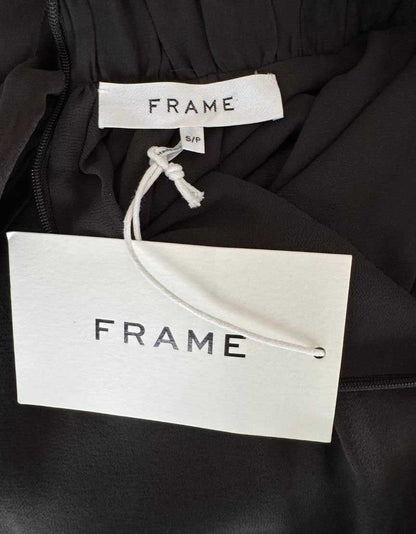 FRAME Black Silk Tie-Front Blouse w/ Tags - Small/Petitie