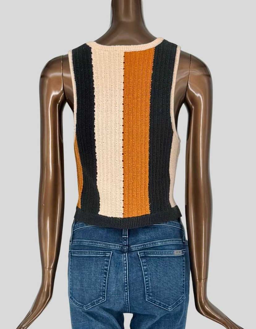 A.L.C. Striped Rib Knit Crop Top - Large