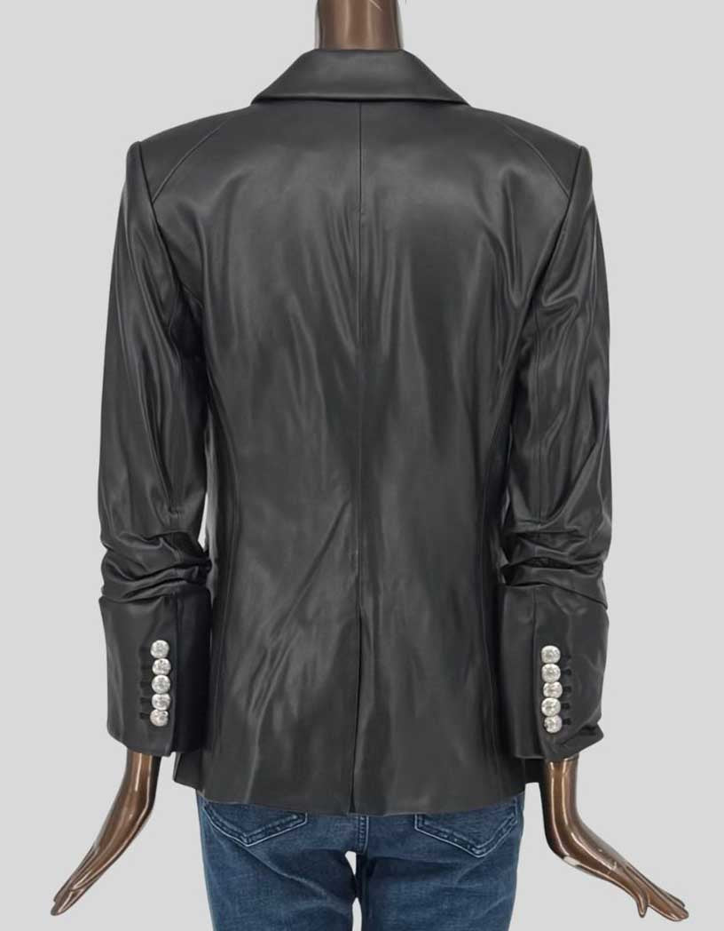 VERONICA BEARD Black Leather Blazer - 4 US