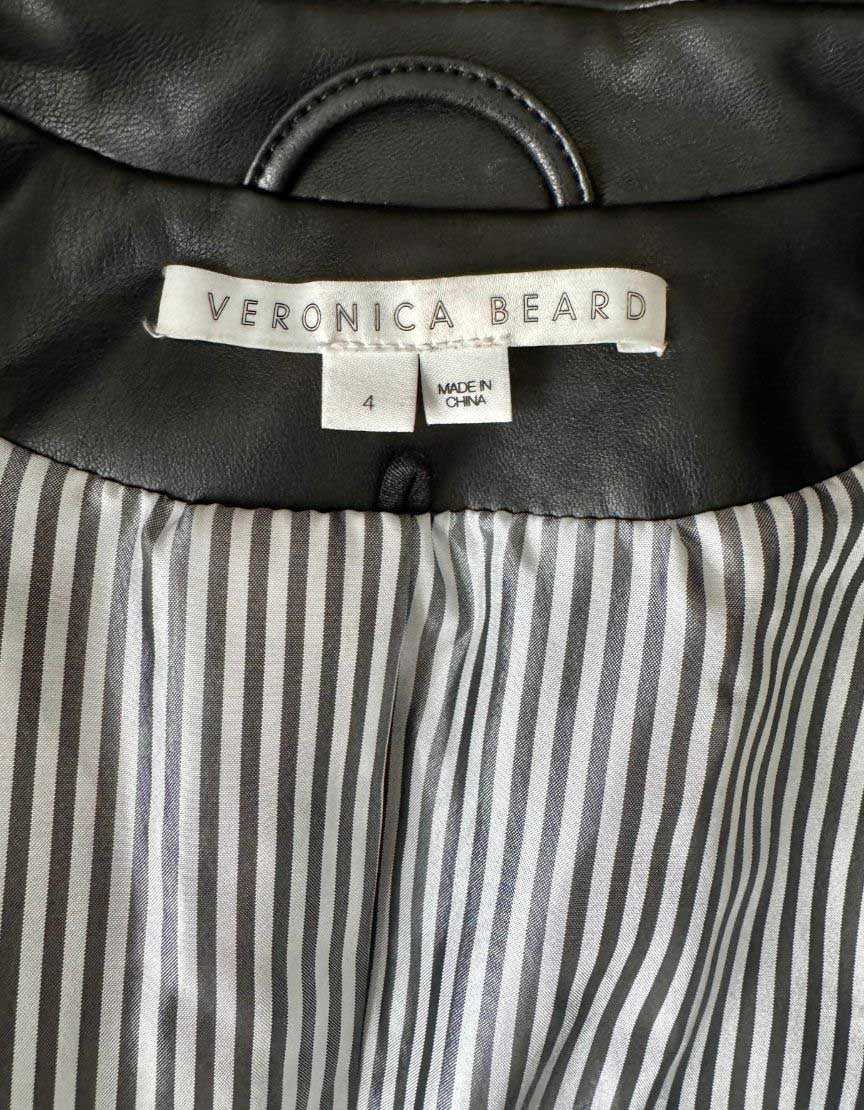 VERONICA BEARD Black Leather Blazer - 4 US