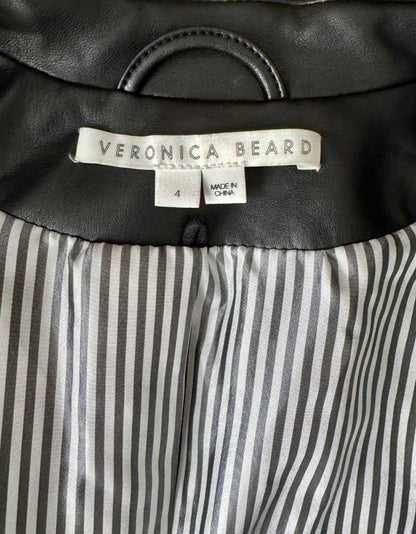 VERONICA BEARD Black Leather Blazer - 4 US