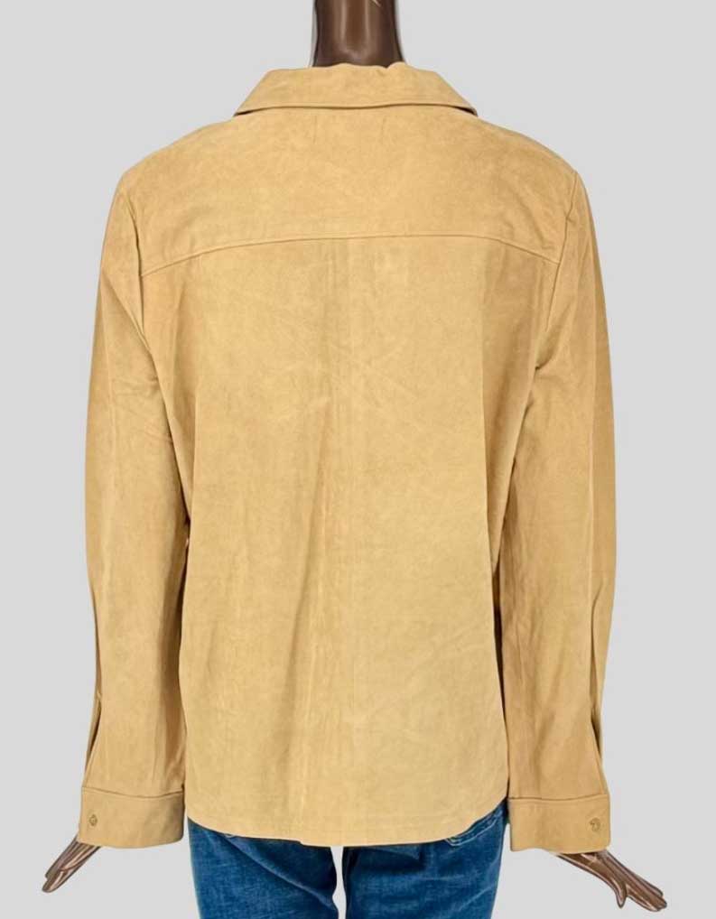 FRAME Tan Suede Lace-Up Shirt w/ Tags - Large