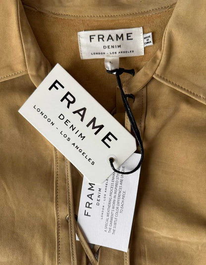 FRAME Tan Suede Lace-Up Shirt w/ Tags - Large