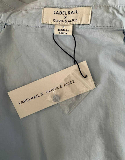 LABELRAIL x OLIVIA & ALICE Blue Ruffle Puff Sleeve Blouse w/ Tags - 2 US | 6 UK