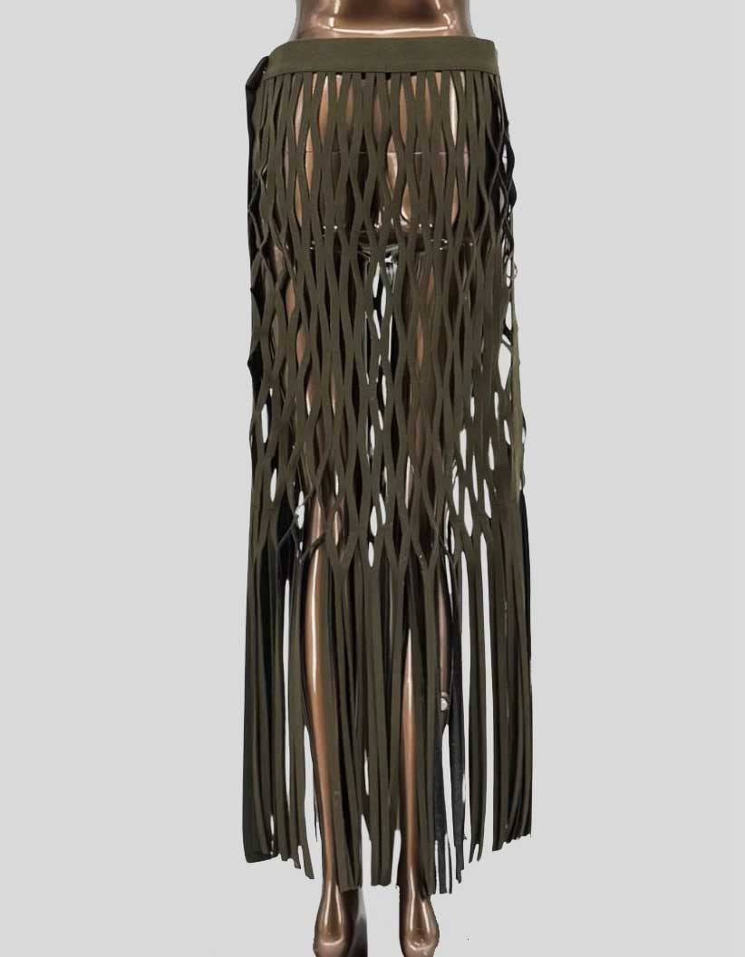 Custom Felt Lattice Cutout Maxi Skirt - 6 US