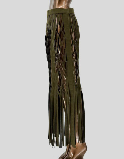 Custom Felt Lattice Cutout Maxi Skirt - 6 US