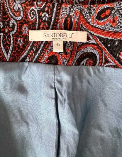 SANTORELLI Paisley Print Puff Shoulder Blazer - 6 US | 42 IT
