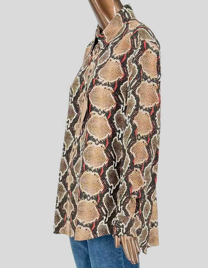 BURBERRY Carlota Python Print Silk Blouse w/ Tags - 4 US | 6 UK | 38 IT