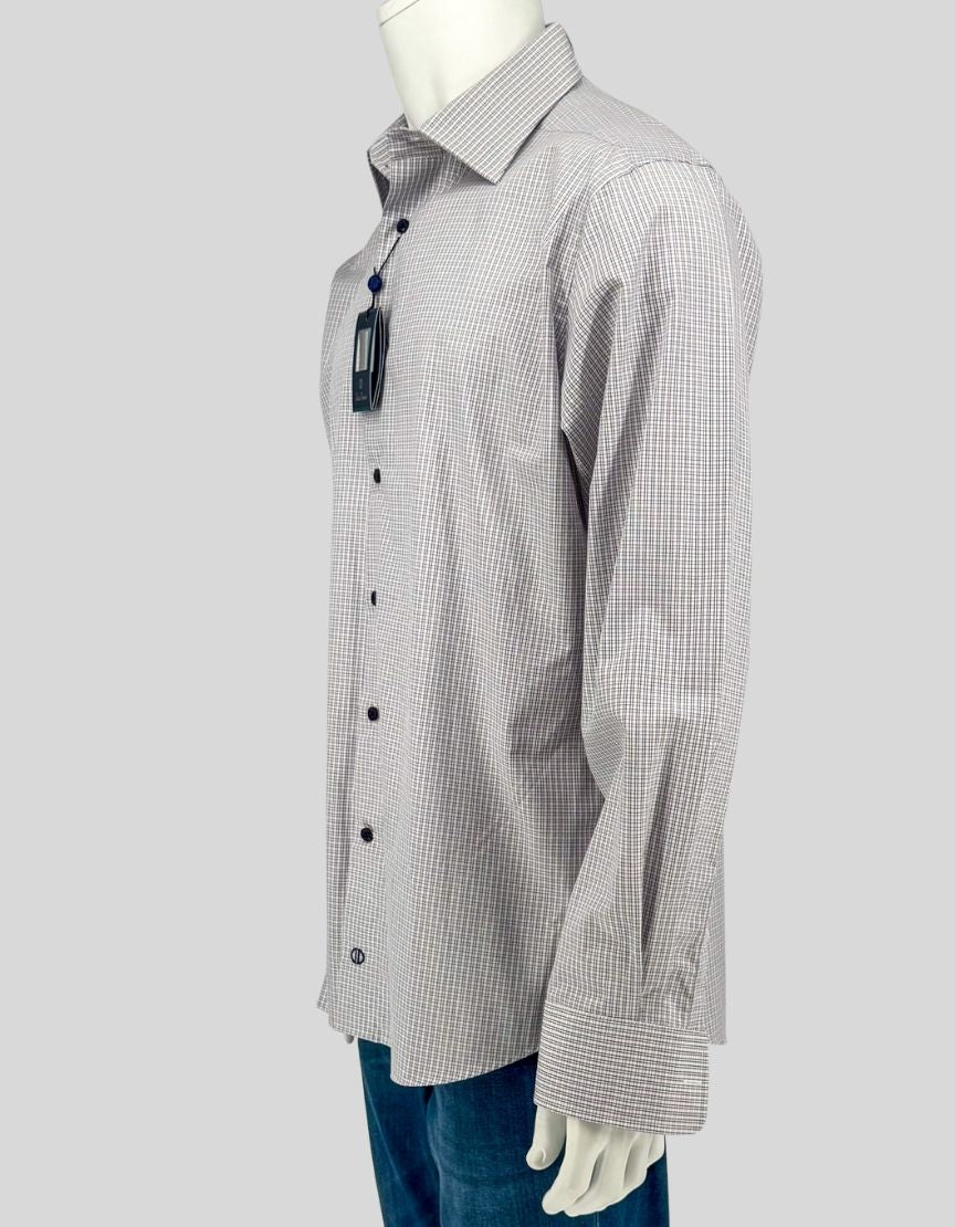 DAVID DONAHUE Trim Fit Check Dress Shirt w/ Tags - 16½-34/35