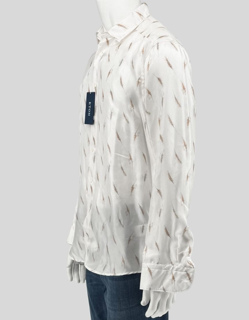 ETON Slim Fit Wheat Print Shirt w/ Tags - 15½ / 39 US