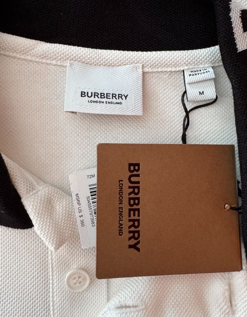 BURBERRY Logo Collar Polo Shirt w/ Tags - Medium