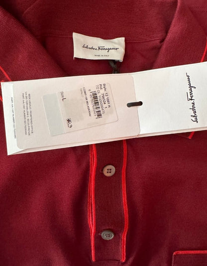 SALVATORE FERRAGAMO Logo Collar Polo Shirt w/ Tags - Large
