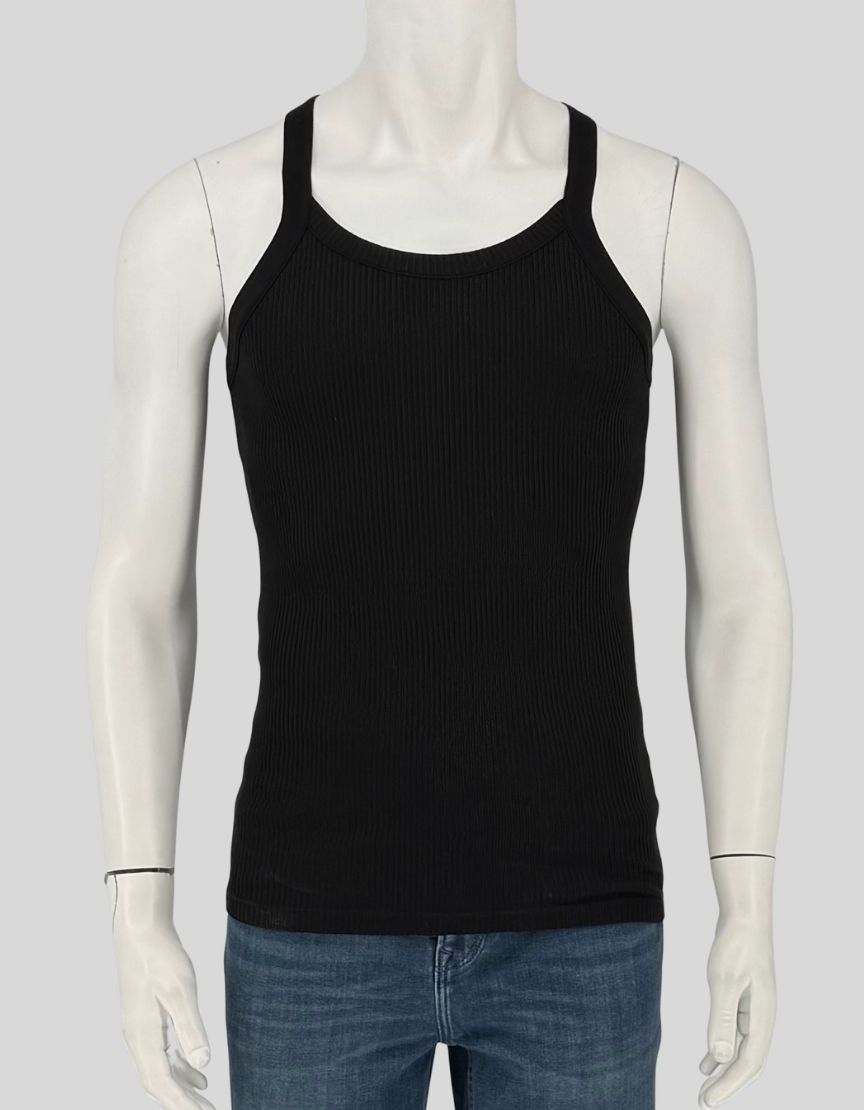 VERSACE Logo Ribbed Tank Top - Medium