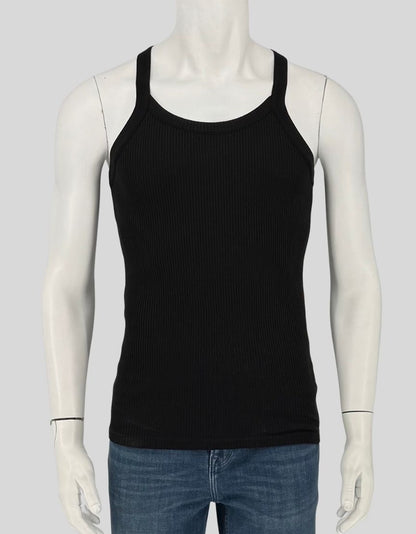 VERSACE Logo Ribbed Tank Top - Medium