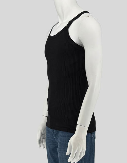VERSACE Logo Ribbed Tank Top - Medium