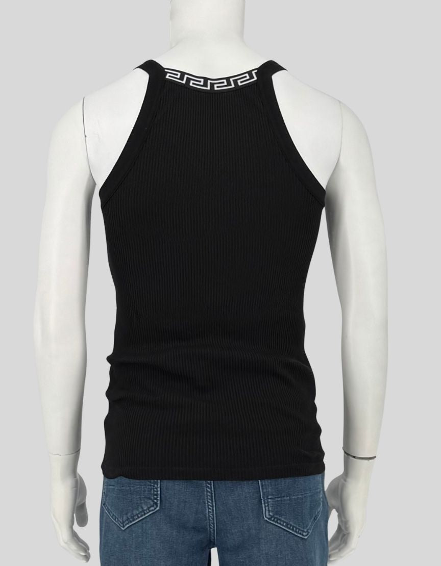 VERSACE Logo Ribbed Tank Top - Medium