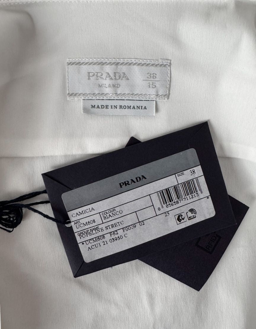 PRADA Stretch Poplin Dress Shirt w/ Tags - 38/15 US