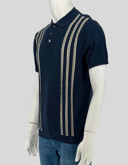 BARQUE Vintage Jacquard Knit Polo – Medium