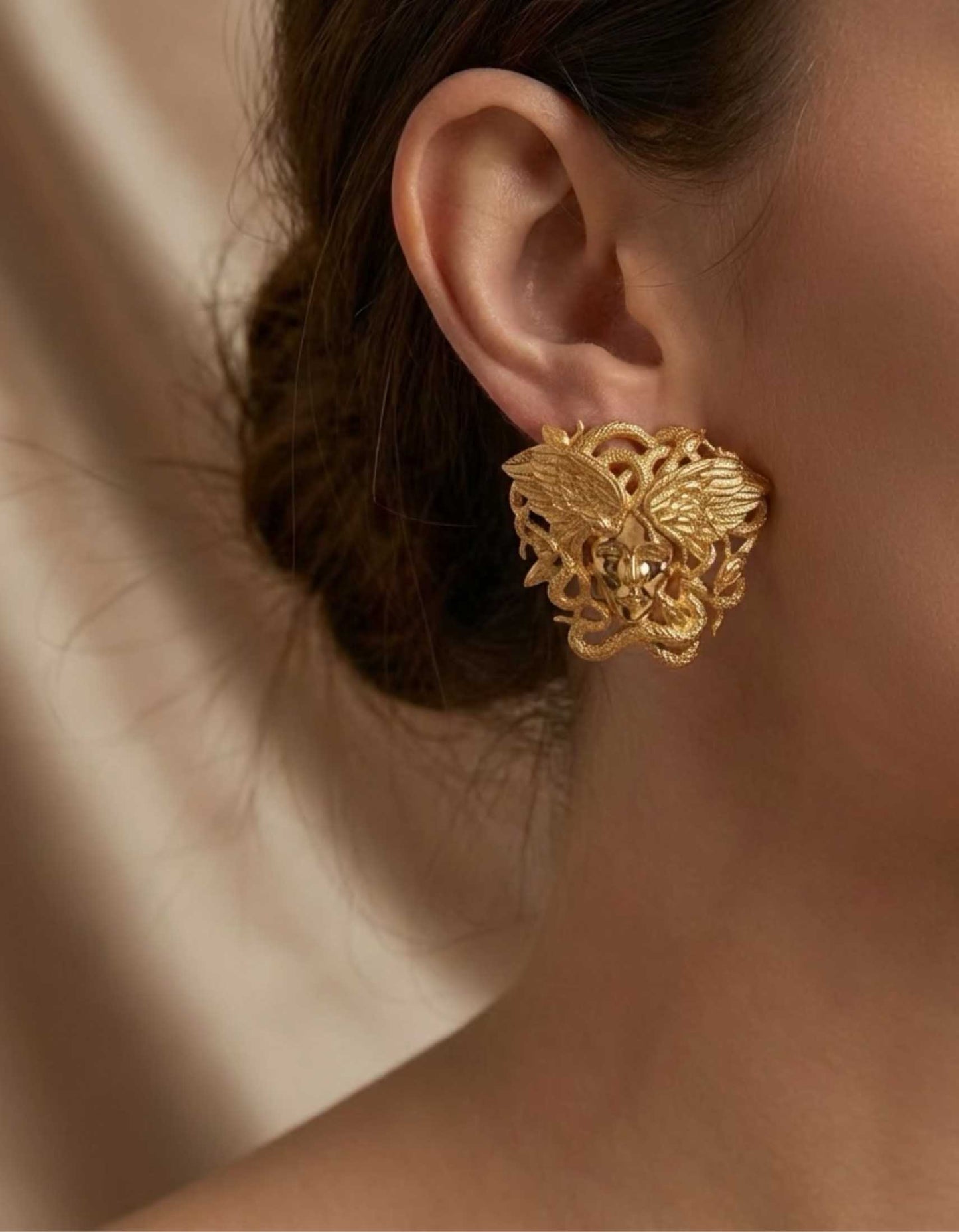 VERSACE Gold-Tone Tribute Medusa Stud Earrings