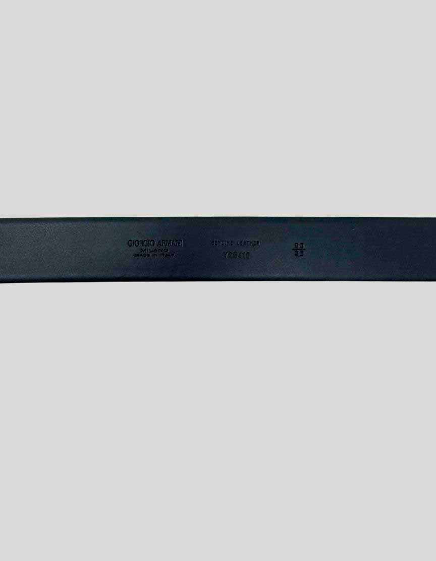 GIORGIO ARMANI GA Logo Pebbled Leather Belt w/ Tags – Size 90/36
