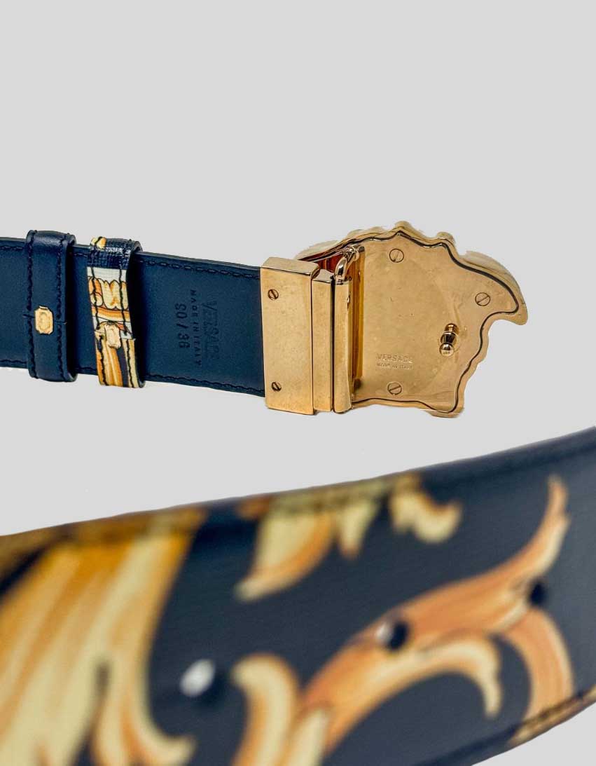 VERSACE La Medusa Baroque Print Reversible Belt w/ Tags - Size 90/36