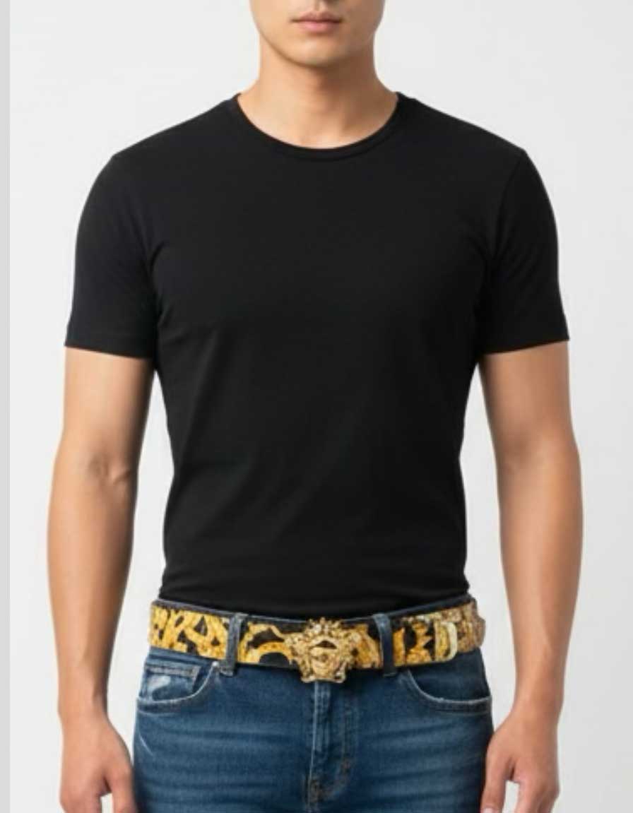 VERSACE La Medusa Baroque Print Reversible Belt w/ Tags - Size 90/36