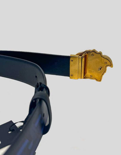 VERSACE La Medusa Greca Leather Belt w/ Tags – Size 95/38
