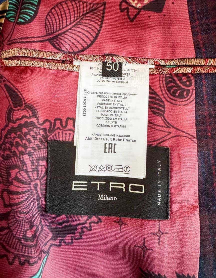 ETRO Windowpane Wool Suit w/ Tags - 40R US | 50 IT