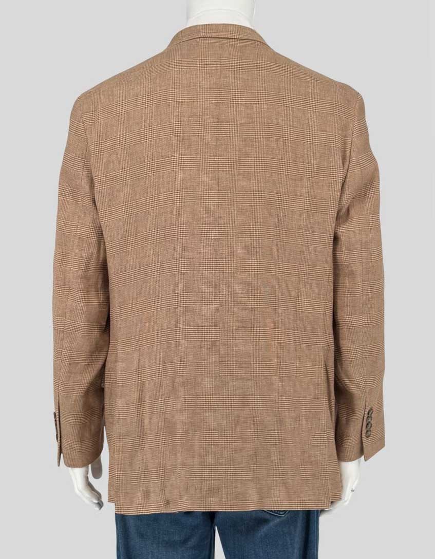 BROOKS BROTHERS Linen-Cotton Blend Glen Plaid Blazer w/ Tags  – 44R US