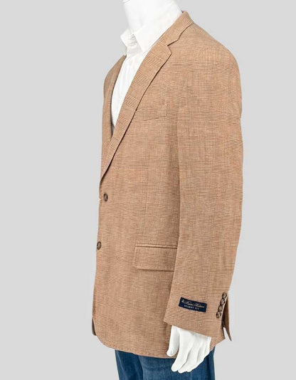 BROOKS BROTHERS Linen-Cotton Blend Glen Plaid Blazer w/ Tags  – 44R US