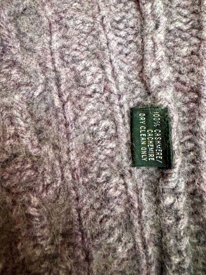 RALPH LAUREN Cable Knit Cashmere Turtleneck Sweater - Medium