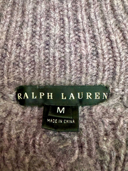 RALPH LAUREN Cable Knit Cashmere Turtleneck Sweater - Medium