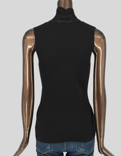 THEORY Sleeveless Top with Sheer Turtleneck - Small