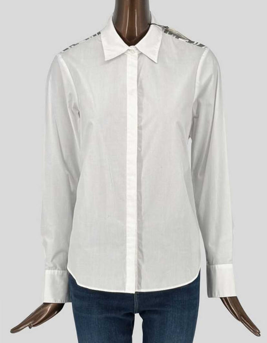 7 FOR ALL MANKIND Striped Back Button-Up Blouse w/ Tags - Small